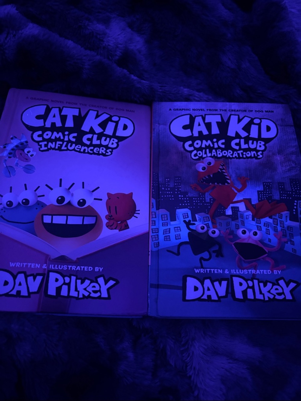 Cat Kid Comic Club Books by Dav Pilkey - Purple Covers 2 Pack